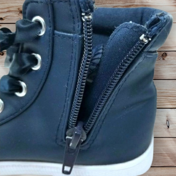 DISNEY-FROZEN NAVY & SILVER GLITTER HIGH-TOP SZ 9.5 - Picture 4 of 7